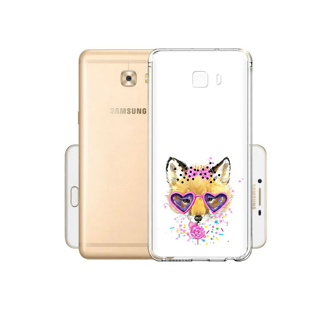 

Чехол MyPads Tocco для Samsung Galaxy C9 Pro лисенок с бантиком, Прозрачный, Tocco
