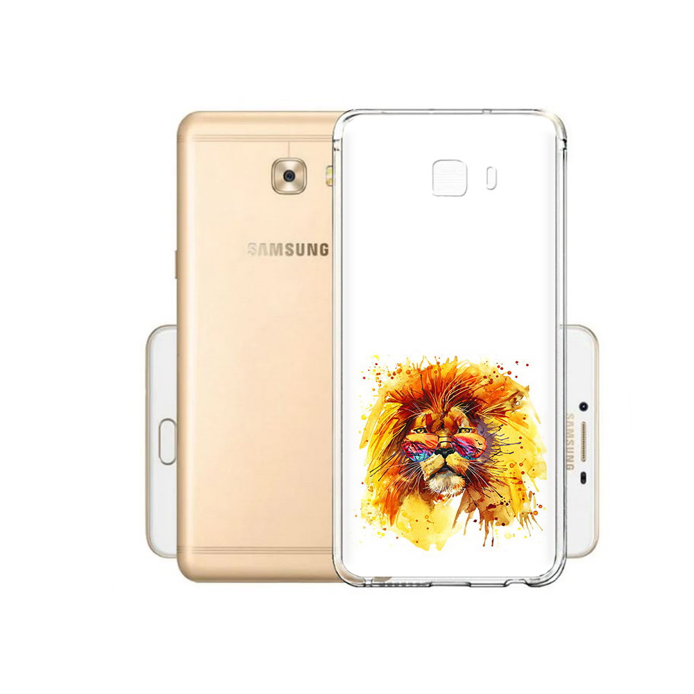 

Чехол MyPads Tocco для Samsung Galaxy C9 Pro лев в очках, Прозрачный, Tocco