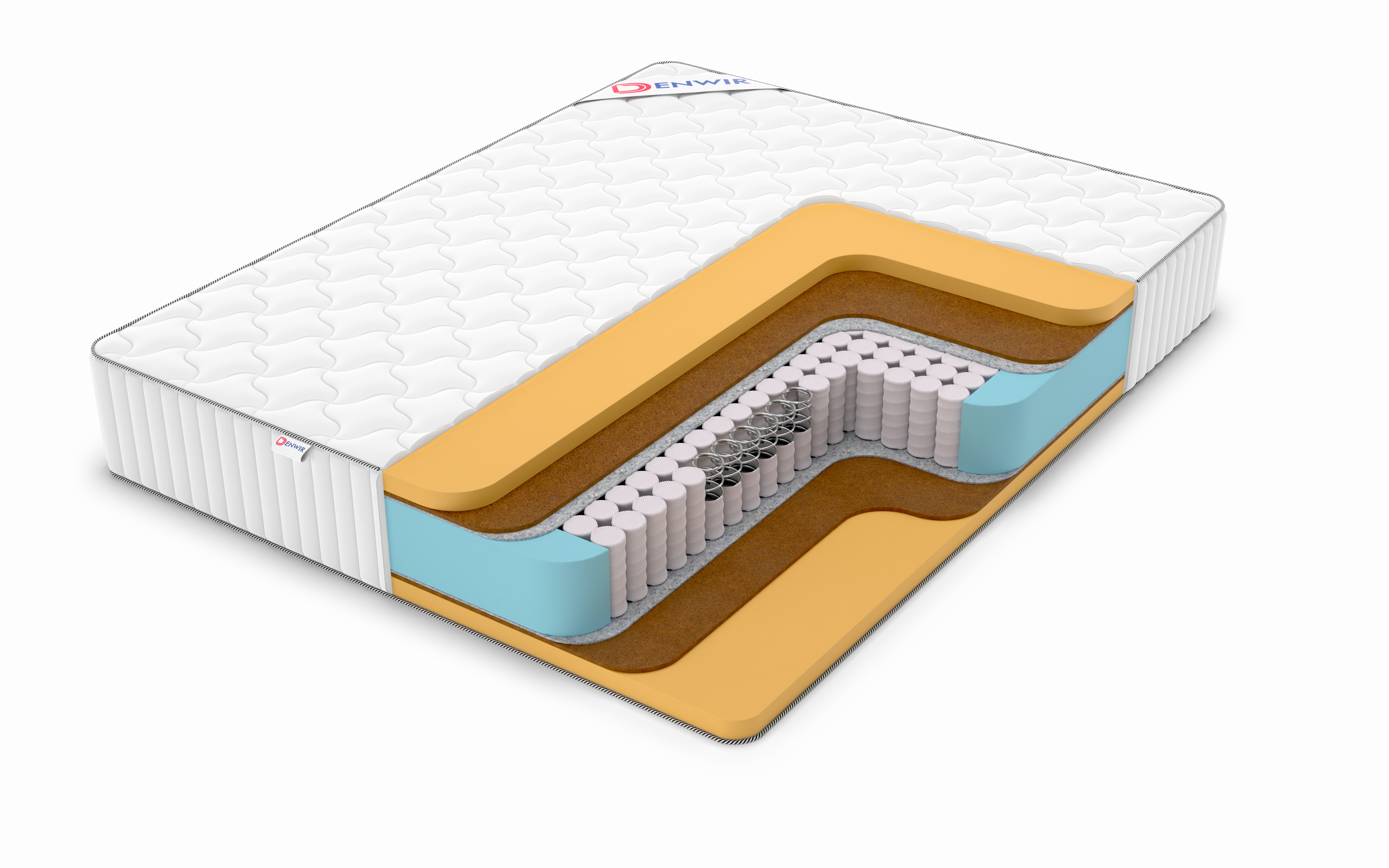 

Матрас пружинный DENWIR CLASSIC MIDDLE MEMO TFK /chstmat_CMMTFK_95x155, Белый, CLASSIC MIDDLE MEMO TFK