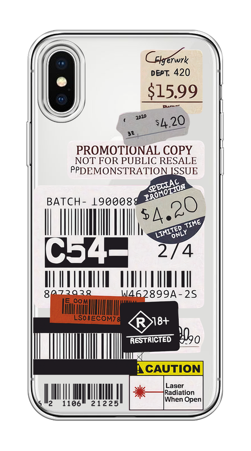 

Чехол на Apple iPhone X/XS "Flight to Paris", Серый;бежевый, 11050-1