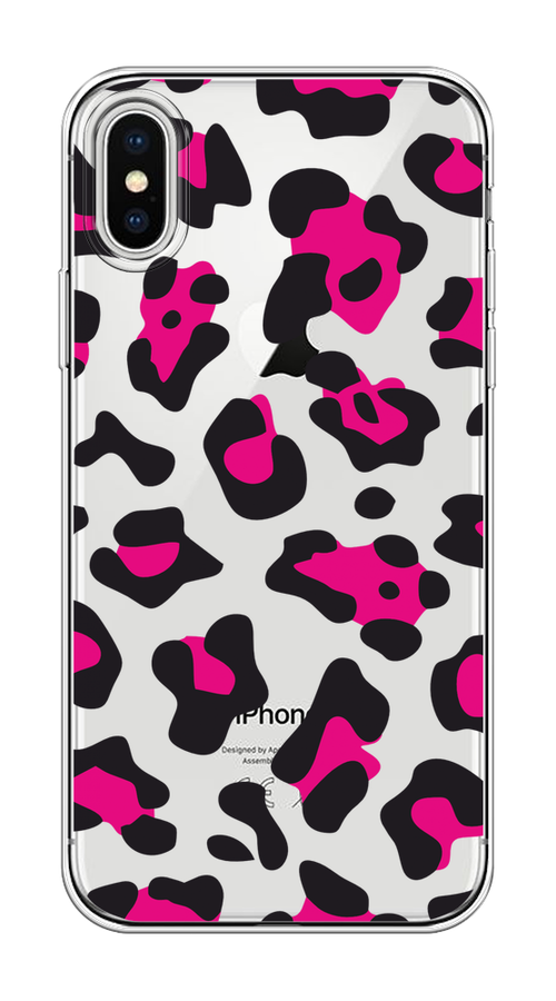 

Чехол на Apple iPhone X/XS "Pink cow spots", Черный;розовый, 11050-1