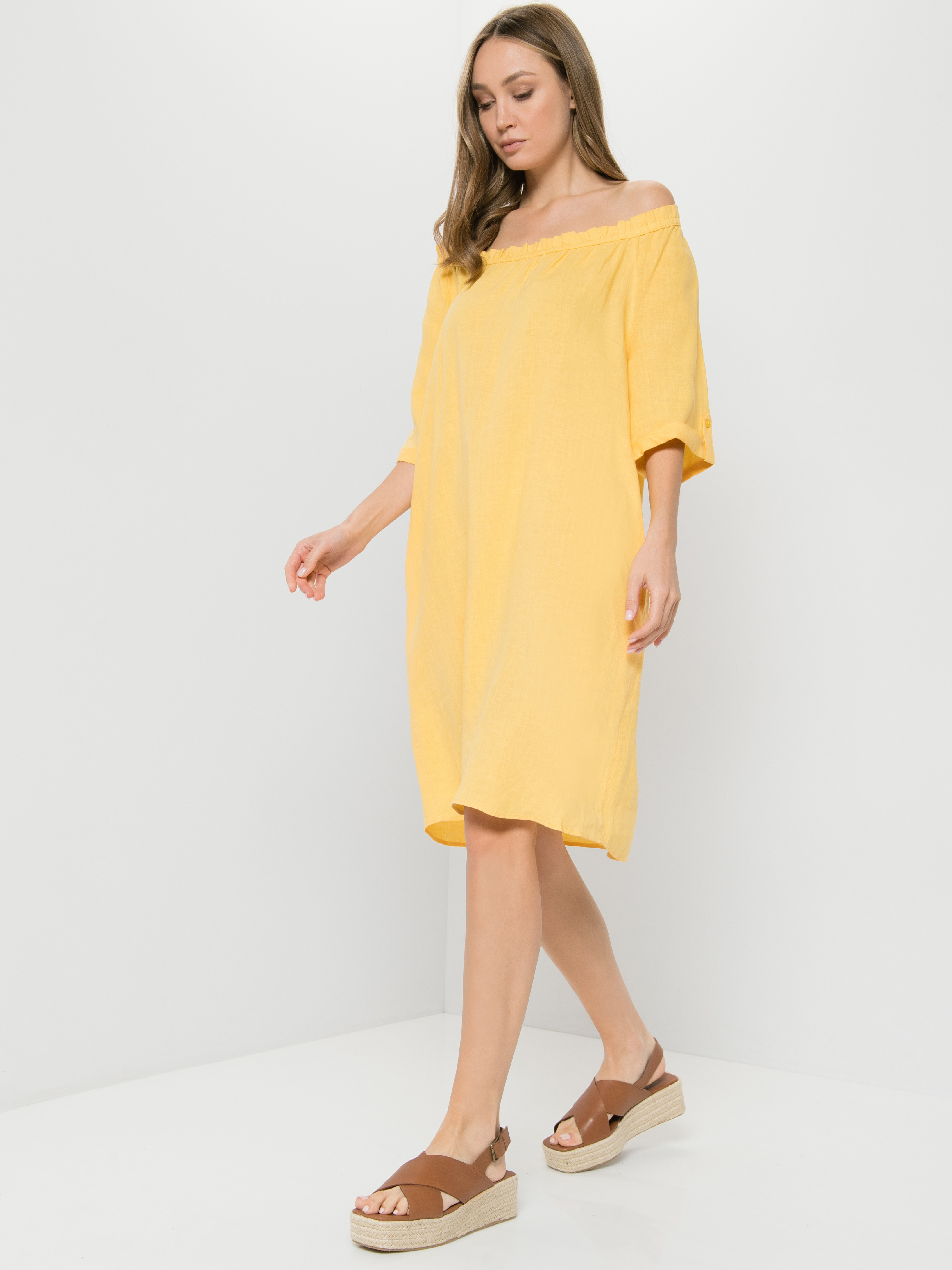 

Платье женское Gerry Weber 685011-66427-40210 желтое 48, 685011-66427-40210