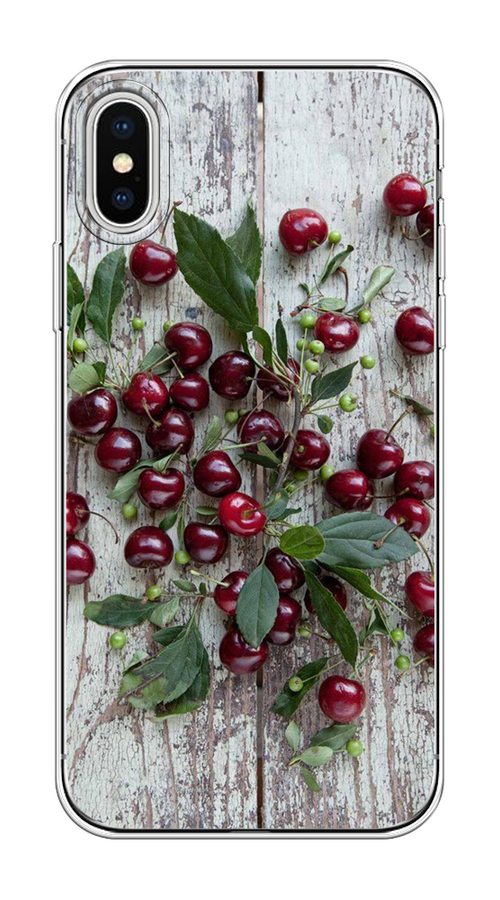 

Чехол на Apple iPhone X/XS "Вишня", Бордовый;зеленый;серый, 11050-1