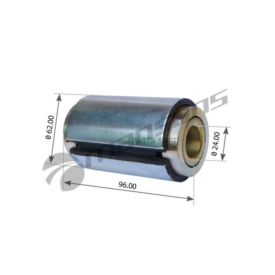 

700.178MNS сайлентблок рессоры (мр) d24xD62x96mm RVI Premium/Magnum/Kerax DXI