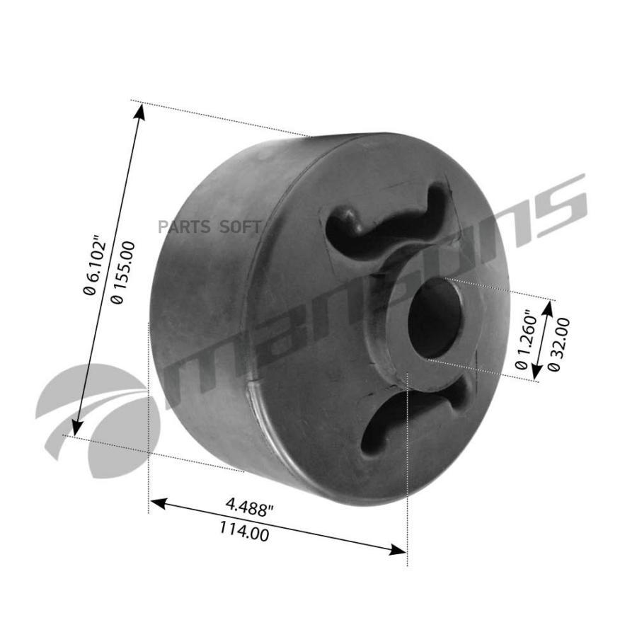 

600.508MNS сайлентблок рессоры d32xd155x114,3mm SAF
