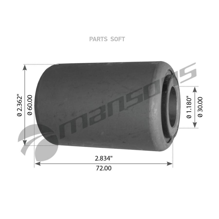 300.323MNS сайлентблок рессоры (мр) d30xd60x72mm BPW