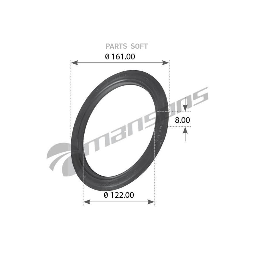 300.168 кольцо уплотнительное ступицы пластик d122xd161x8.0mm BPW ECO Plus 8-9t