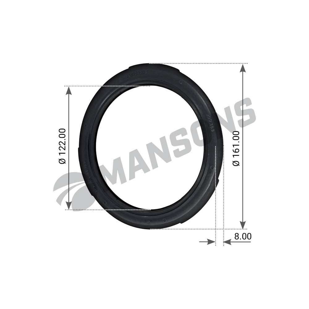 300.168 кольцо уплотнительное ступицы пластик d122xd161x8.0mm BPW ECO Plus 8-9t