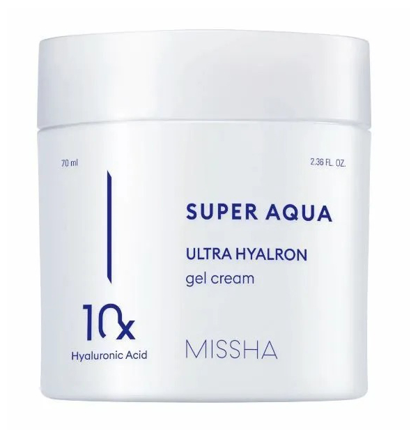 Ультраувлажняющий охлаждающий гель-крем Missha Super Aqua Ultra Hyalron Gel Cream, 70 мл ультраувлажняющий крем для ног с мочевиной 15% и pha кислотами ultra moisture cream
