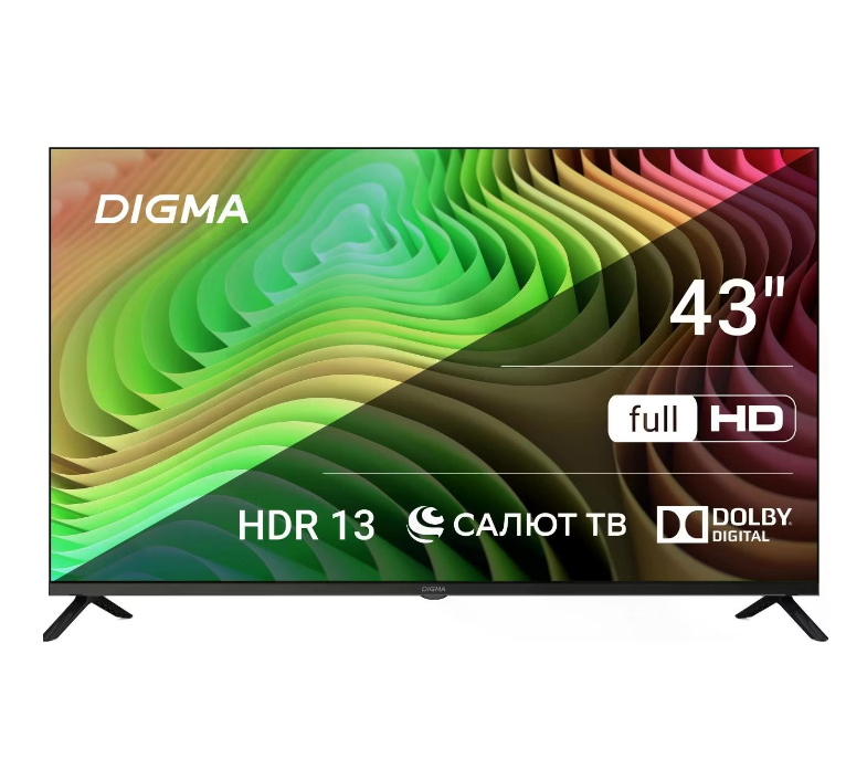 Телевизор DIGMA DM-LED43SBB36, 43"(109 см), FHD черный