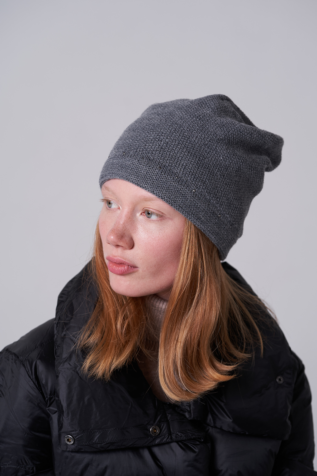 

Шапка женская Baon B340589 deep grey melange, р, Серый, B340589