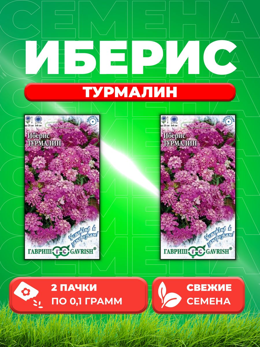 

Семена Иберис зонтичный Турмалин, 0,1г, Гавриш(2уп)