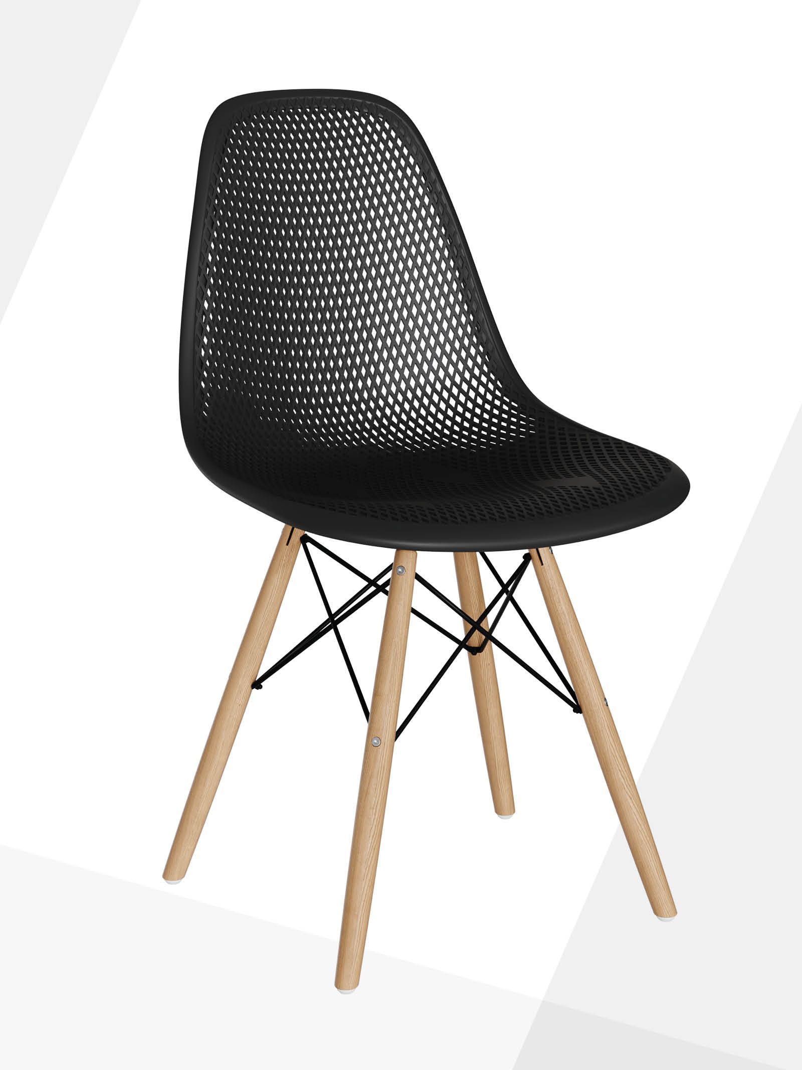 

Стул для кухни СтулБержи EAMES DSW, деревянные ножки, 1 шт., черный, DSW-P-1