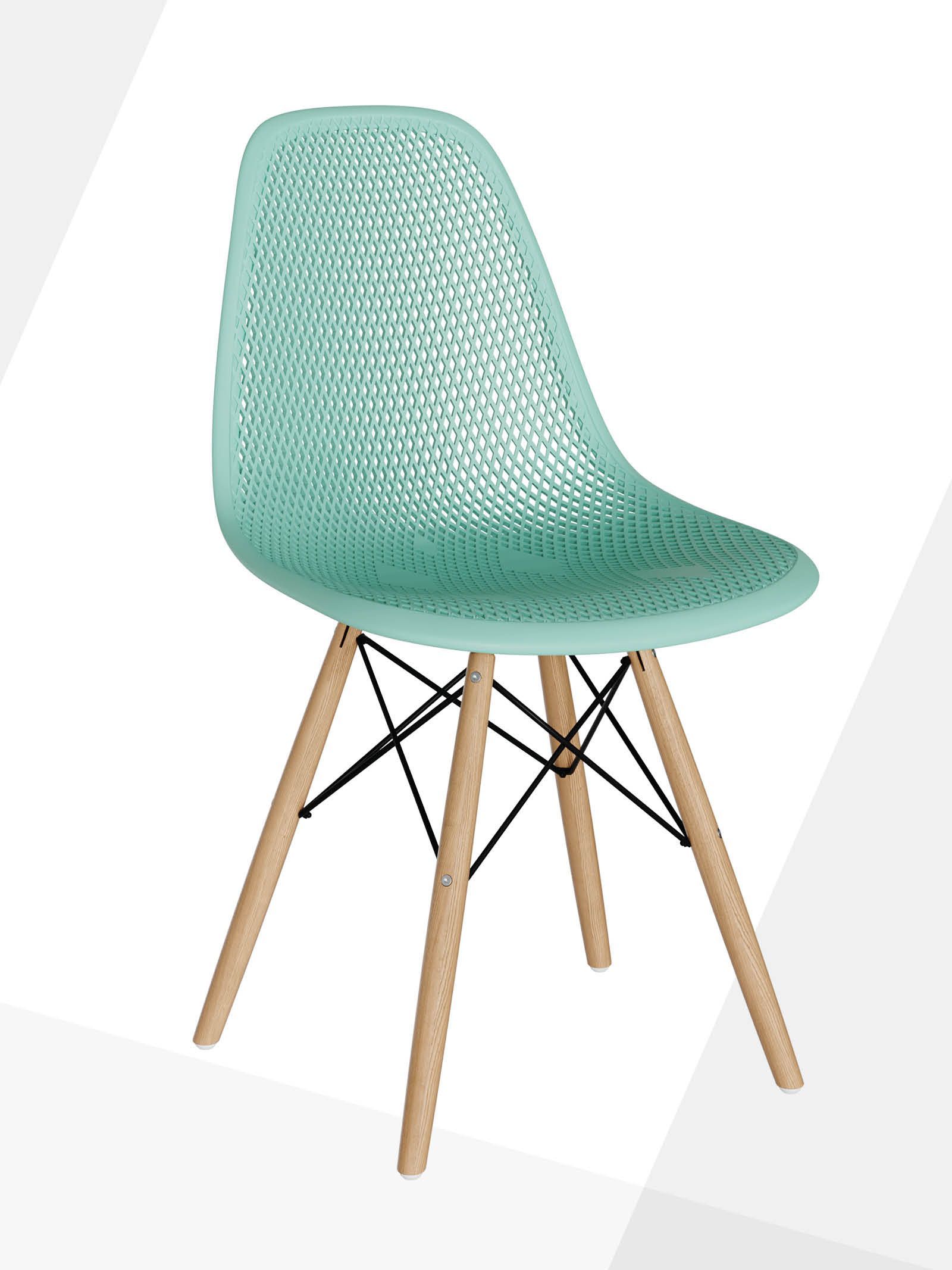 Стул для кухни СтулБержи EAMES DSW, деревянные ножки, 1 шт., мятный