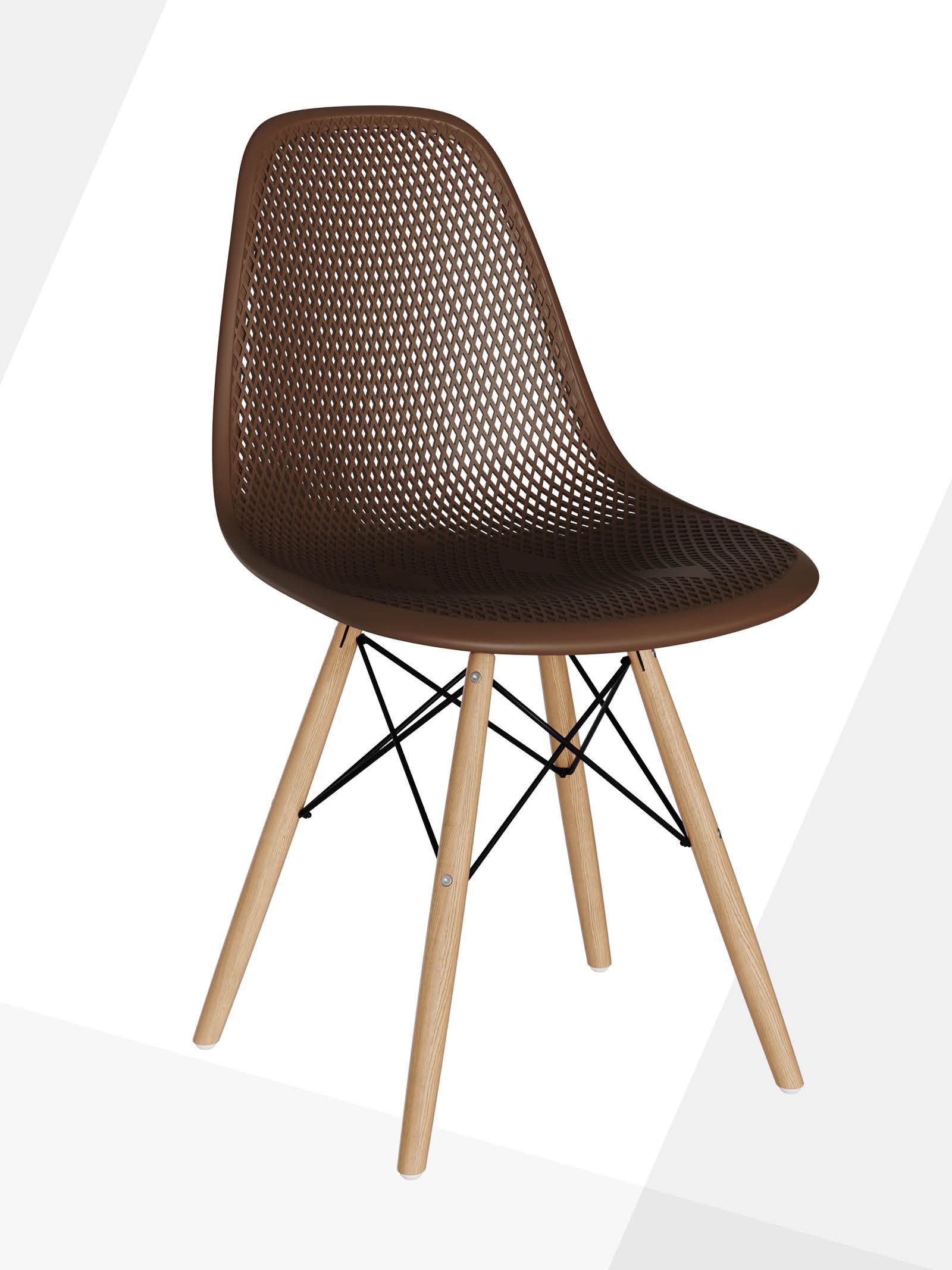 Стул для кухни СтулБержи EAMES DSW, деревянные ножки, 1 шт., горький шоколад