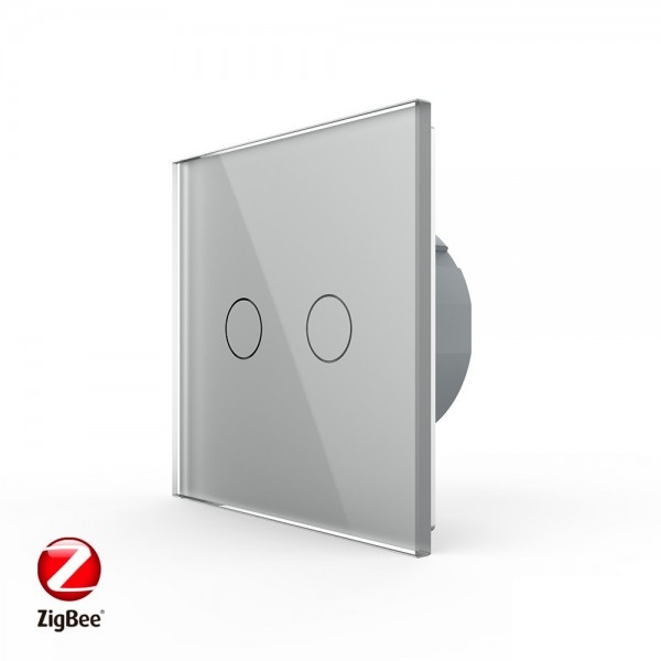 

Сенсорный выкл. Livolo ZigBee (Wi-Fi) 2 клавиши 1 пост Серый VL-C702Z-15 Ливолотач