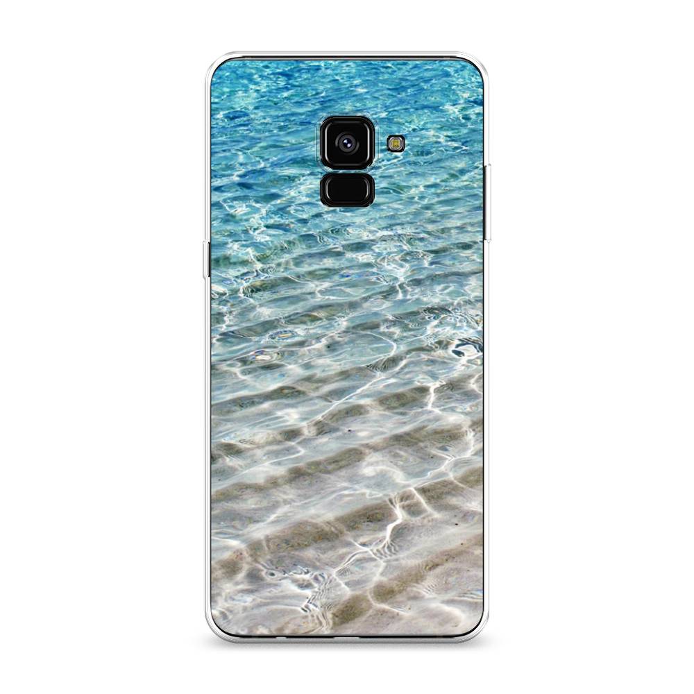 

Чехол Awog на Samsung Galaxy A8 + "Волны 10", Голубой, 25550-4
