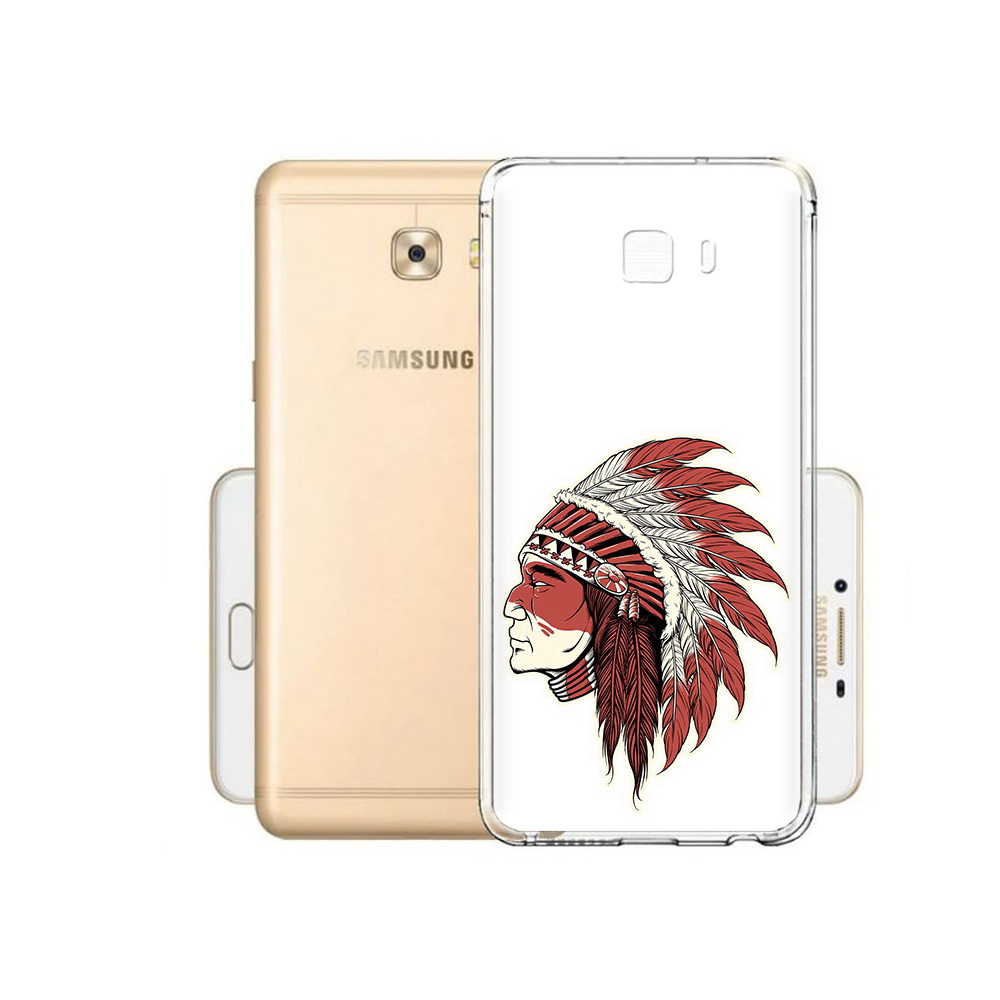 

Чехол MyPads Tocco для Samsung Galaxy C9 Pro красный индеец, Прозрачный, Tocco