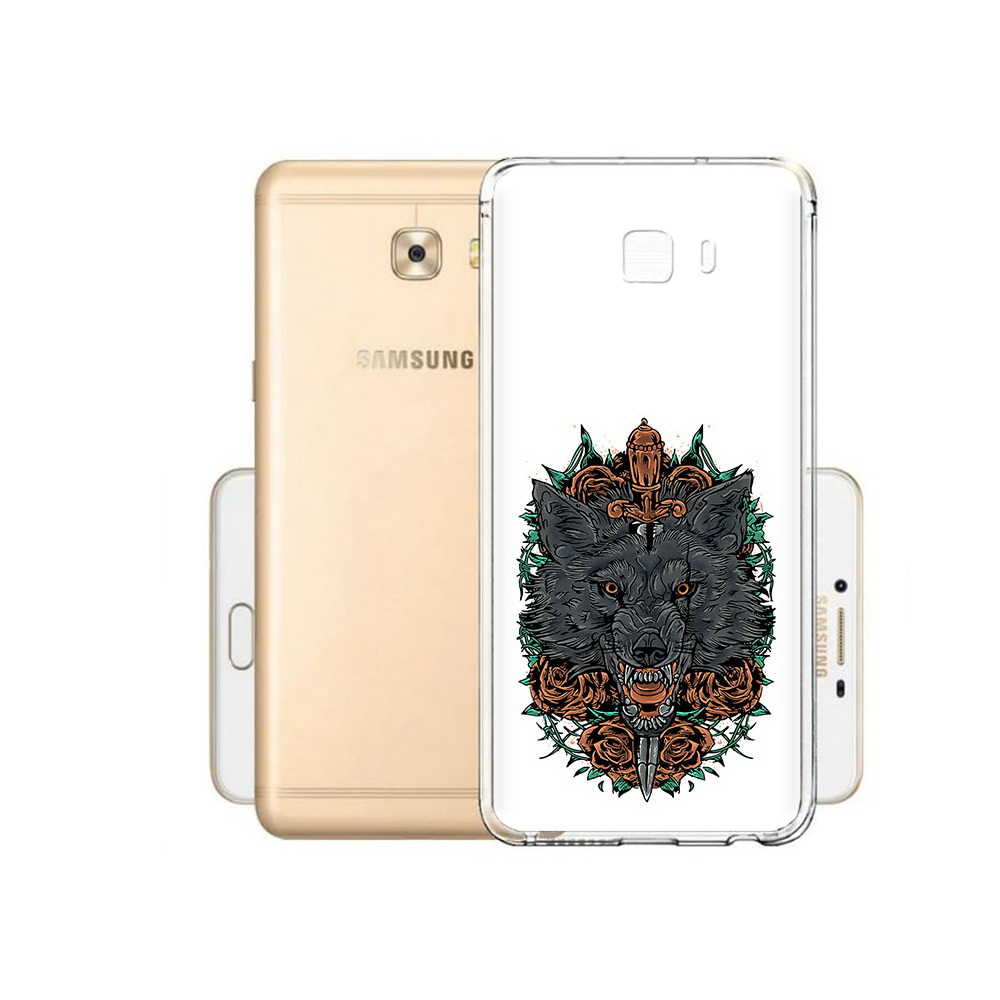 

Чехол MyPads Tocco для Samsung Galaxy C9 Pro красивый злой волк, Прозрачный, Tocco