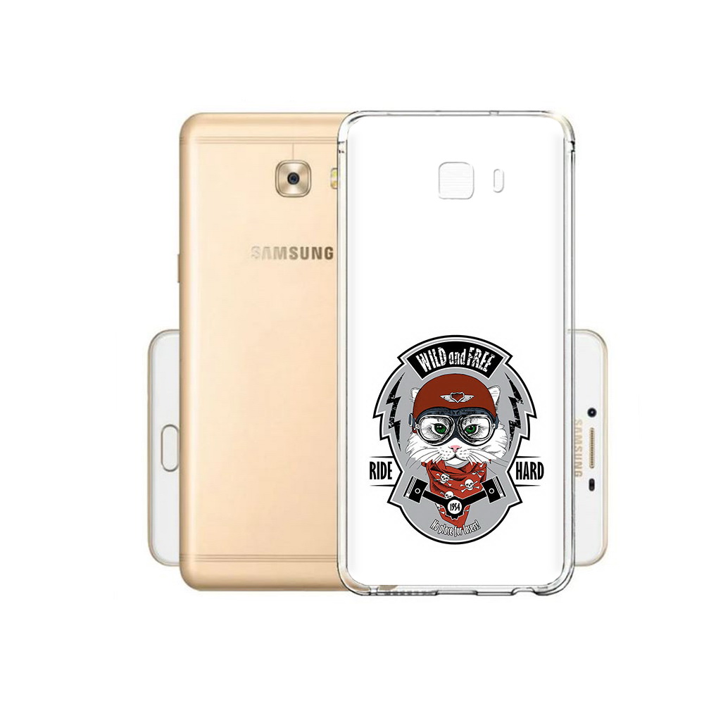 Чехол MyPads Tocco для Samsung Galaxy C9 Pro кошка в шлеме