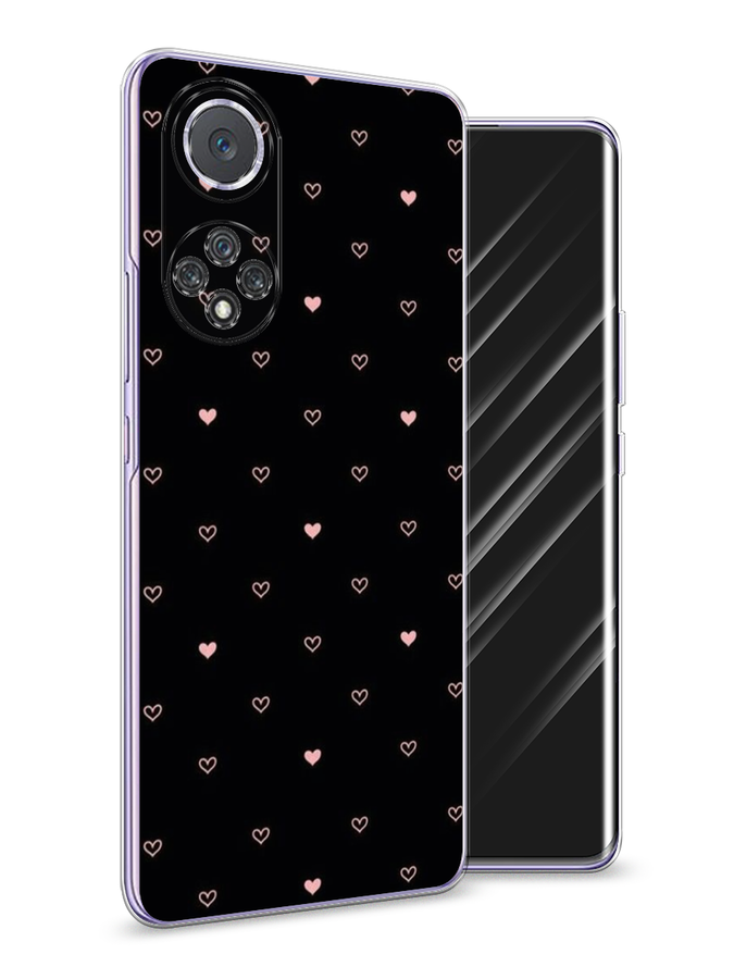 

Чехол Awog на Huawei Nova 9 "Черный фон и сердечки", Розовый;серый;черный, 6106150-3