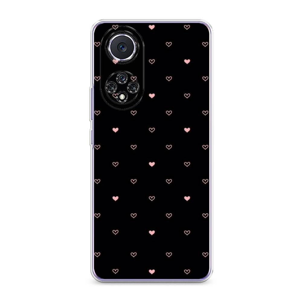 фото Чехол awog "черный фон и сердечки" для huawei nova 9