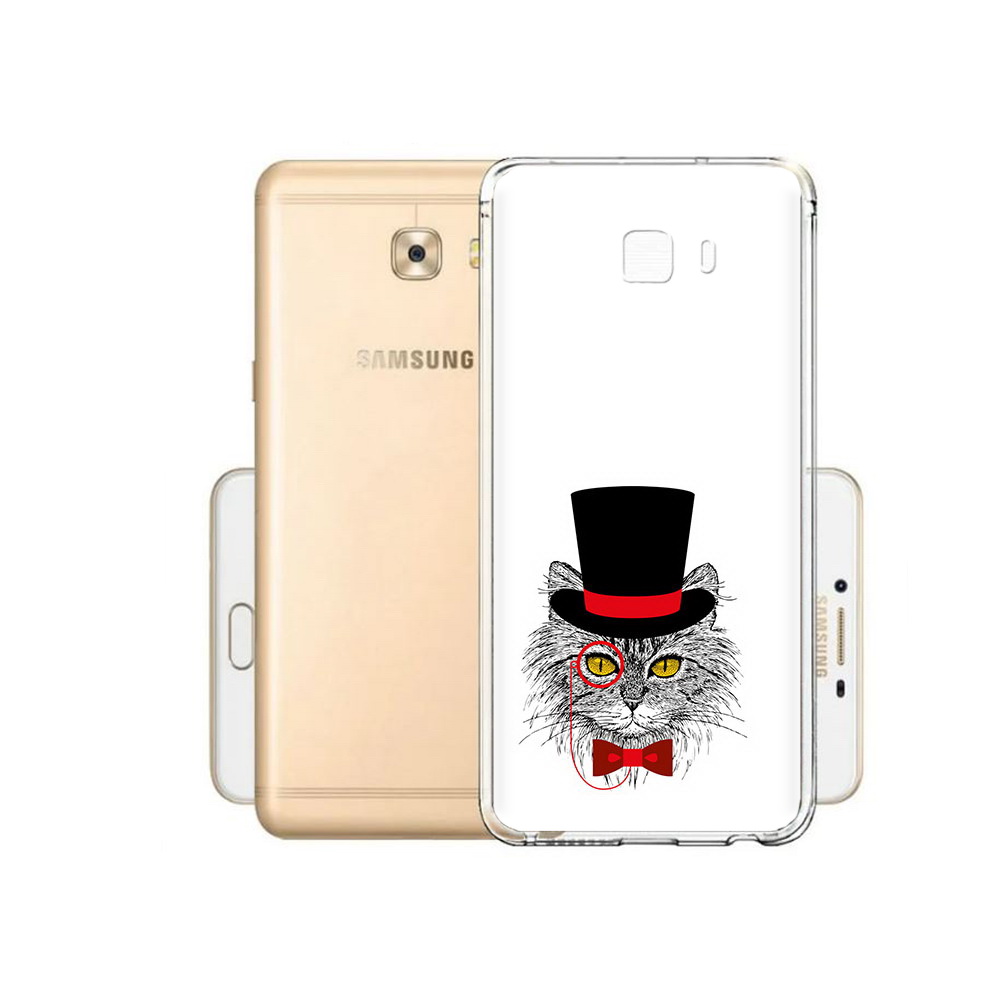 Чехол MyPads Tocco для Samsung Galaxy C9 Pro кот в шляпе