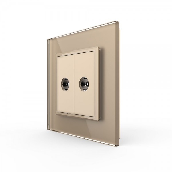 

Розетка Livolo ТВ двойная Золотая VL-C792V-13 Ливолотач