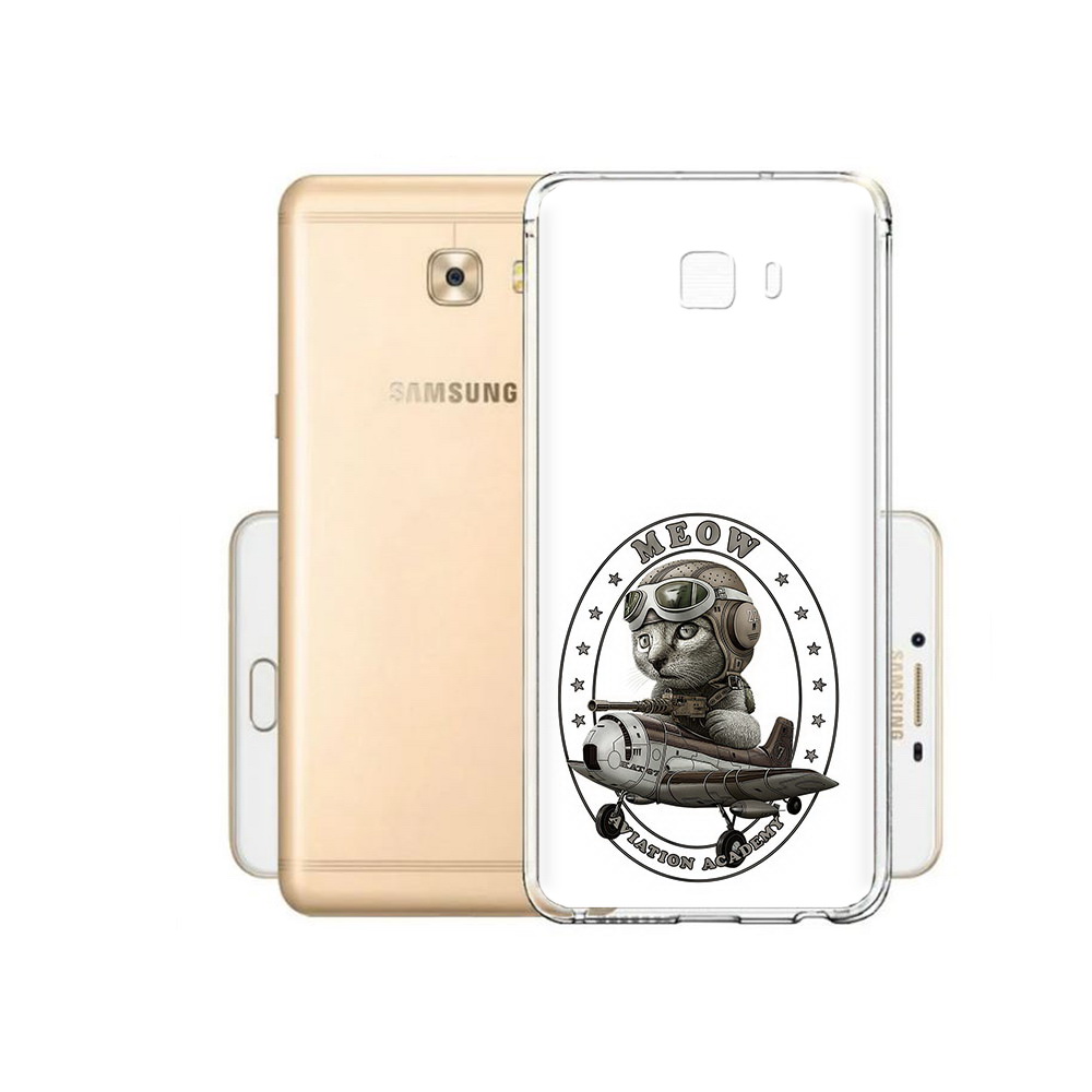 

Чехол MyPads Tocco для Samsung Galaxy C9 Pro кот в самолете, Прозрачный, Tocco