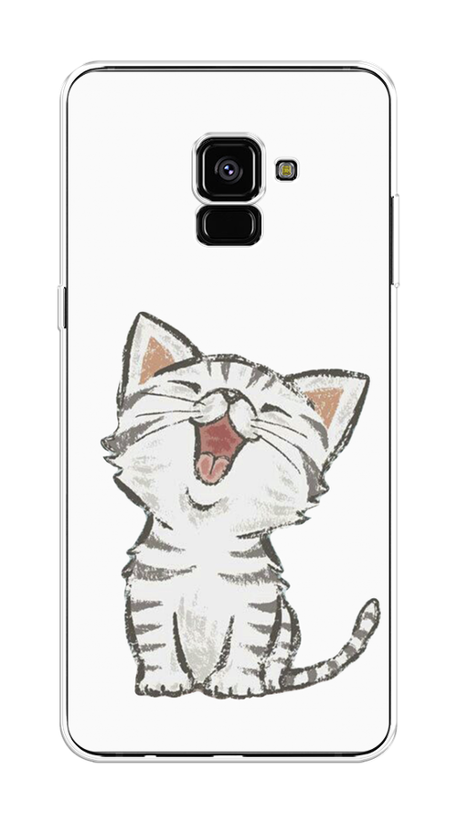 

Чехол Awog на Samsung Galaxy A8 + "Котенок рисованный", Серый;белый, 25550-1