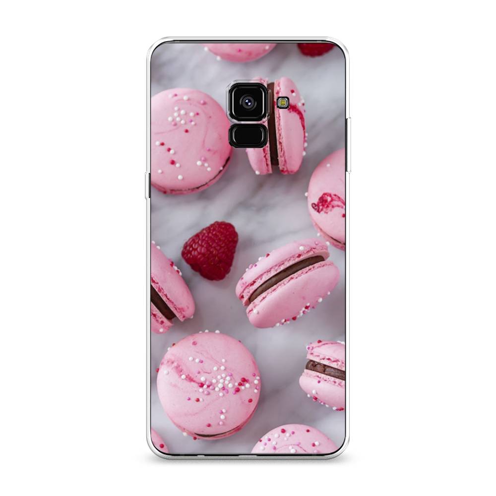 

Чехол Awog на Samsung Galaxy A8 + "Макарони с малиной", Серый;розовый, 25550-10