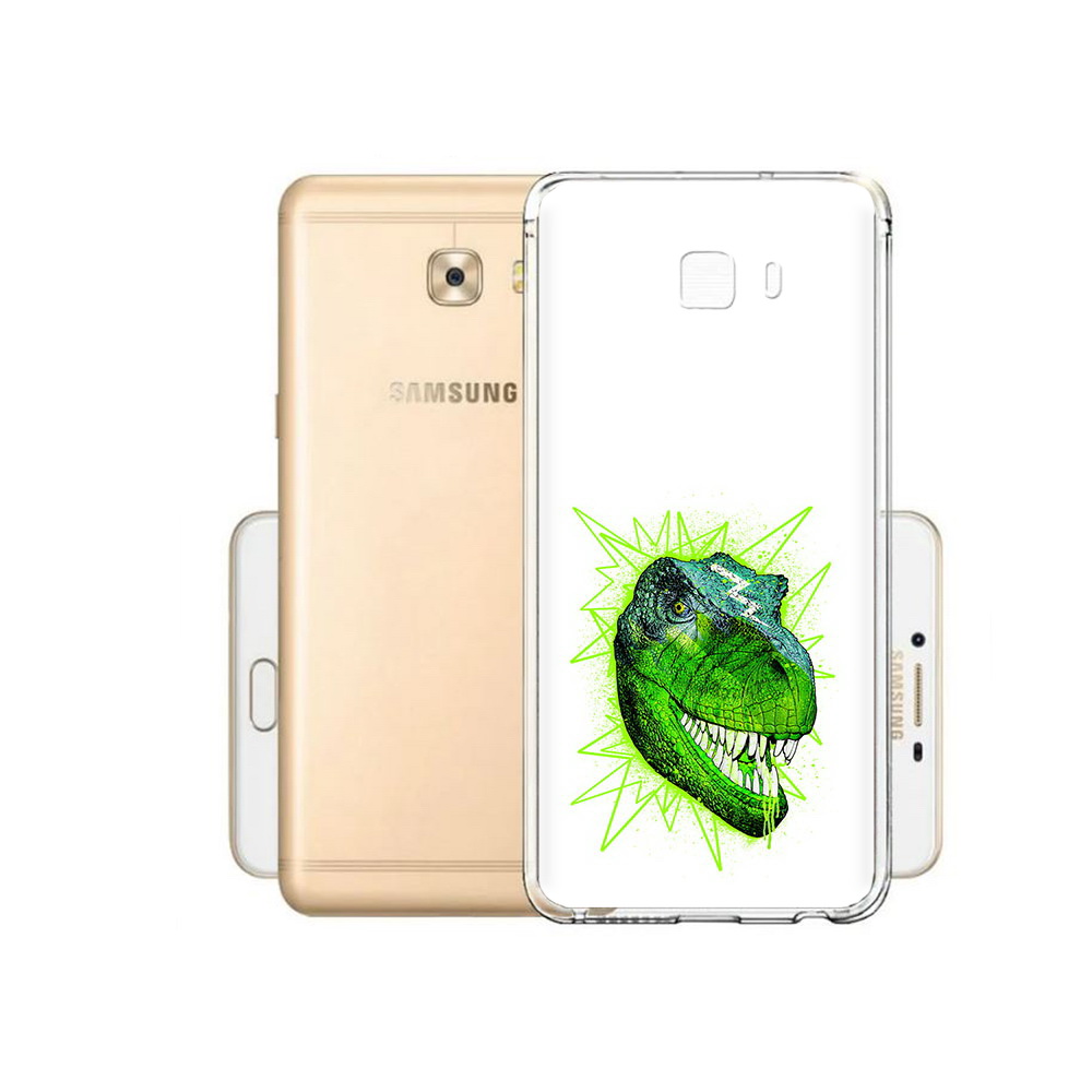 

Чехол MyPads Tocco для Samsung Galaxy C9 Pro зеленый динозавр, Прозрачный, Tocco