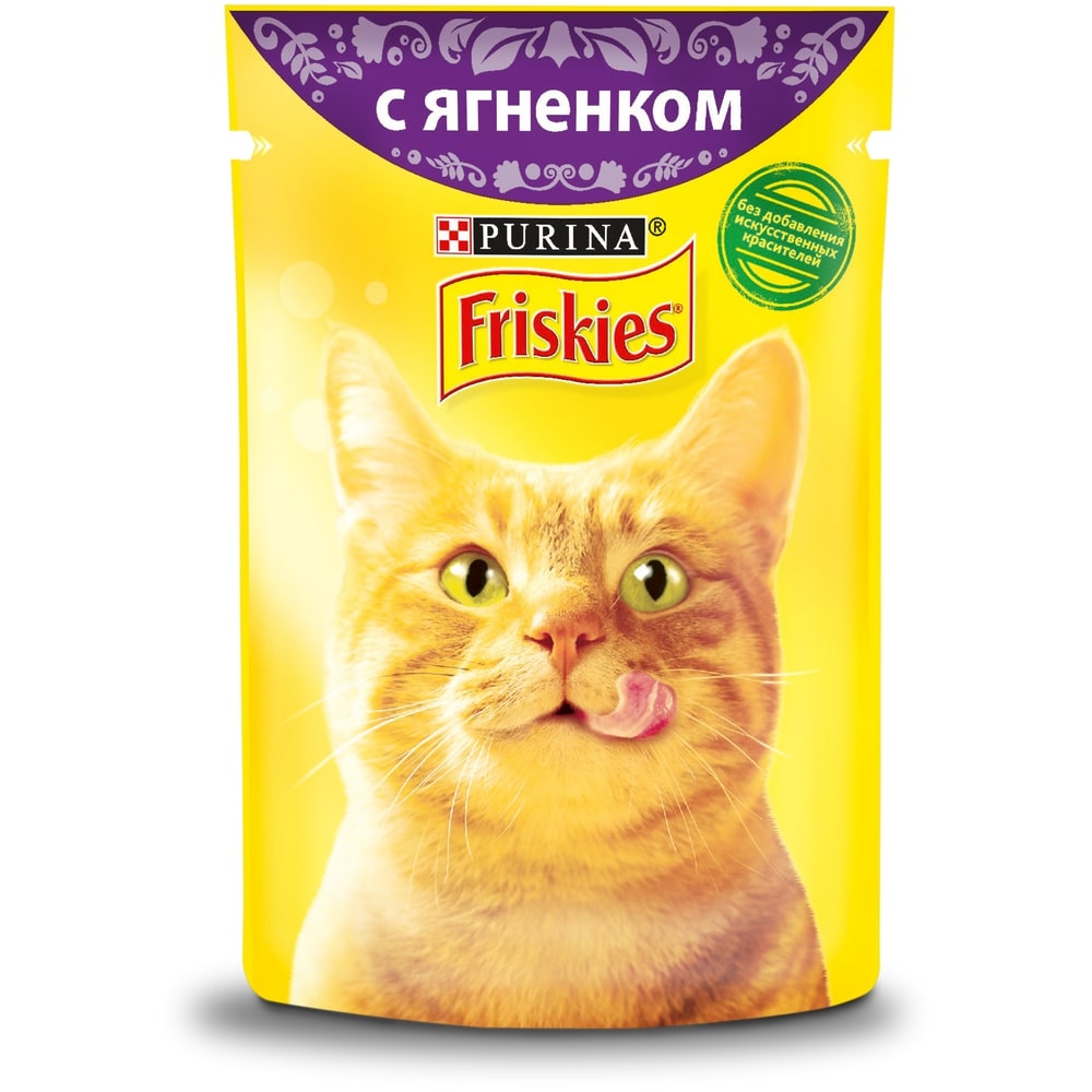 фото Влажный корм для кошек friskies, с ягненком в подливе, 85г