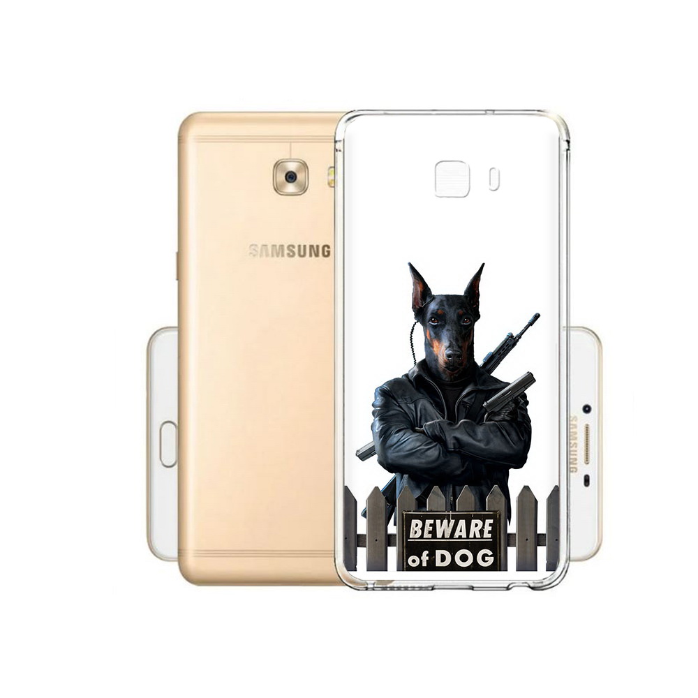 

Чехол MyPads Tocco для Samsung Galaxy C9 Pro доберман, Прозрачный, Tocco