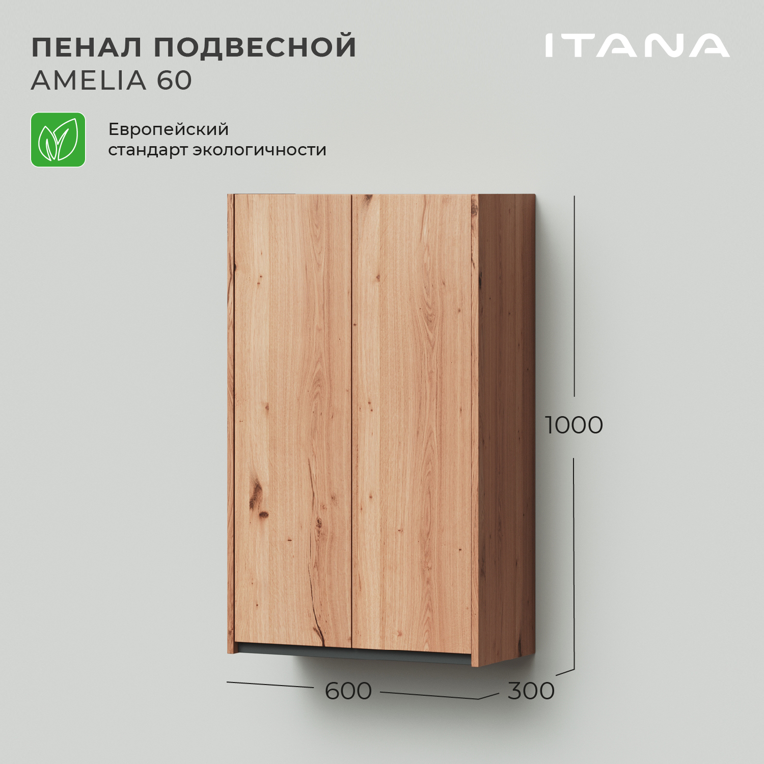 Пенал подвесной Итана Amelia 2.0 60 600х300х1000 универсальный