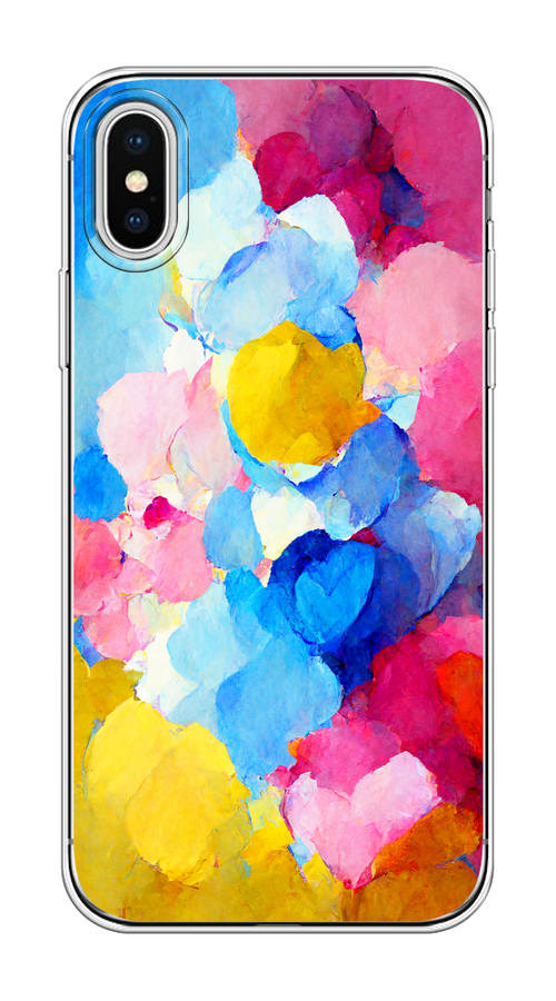 

Чехол на Apple iPhone X/XS "Яркие пятна", Синий;голубой;желтый;розовый, 11050-1