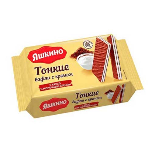 Вафли Яшкино шоколадные с какао 200 г