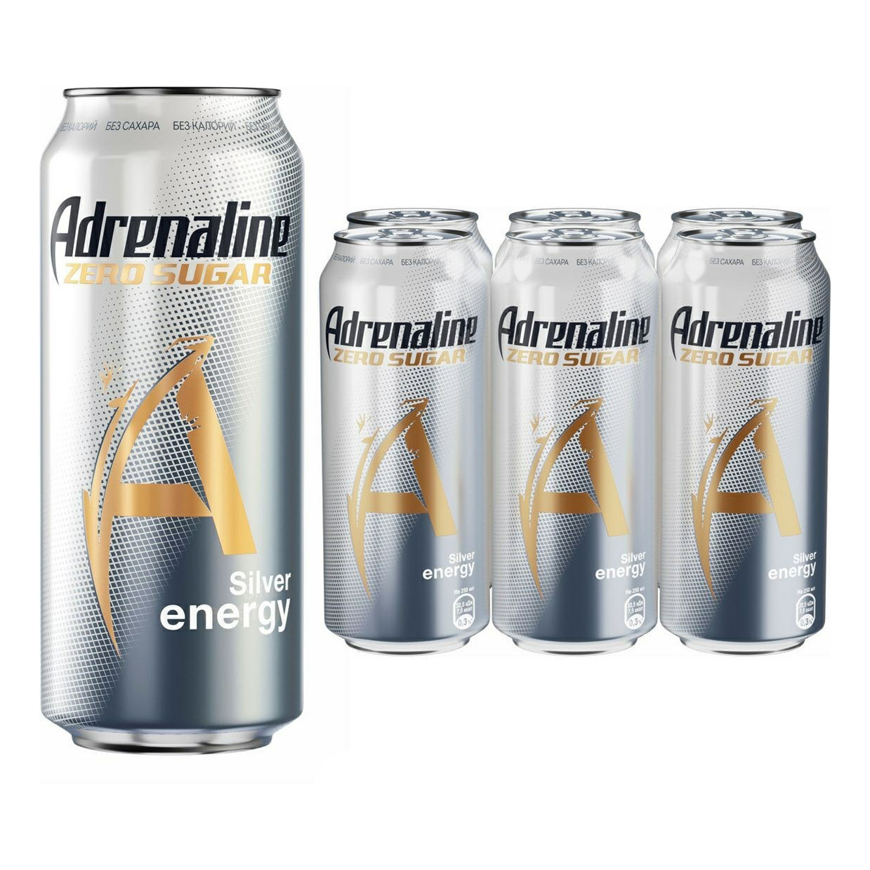 Энергетический напиток Adrenaline Rush без сахара газированный 0,449 л х 6 шт