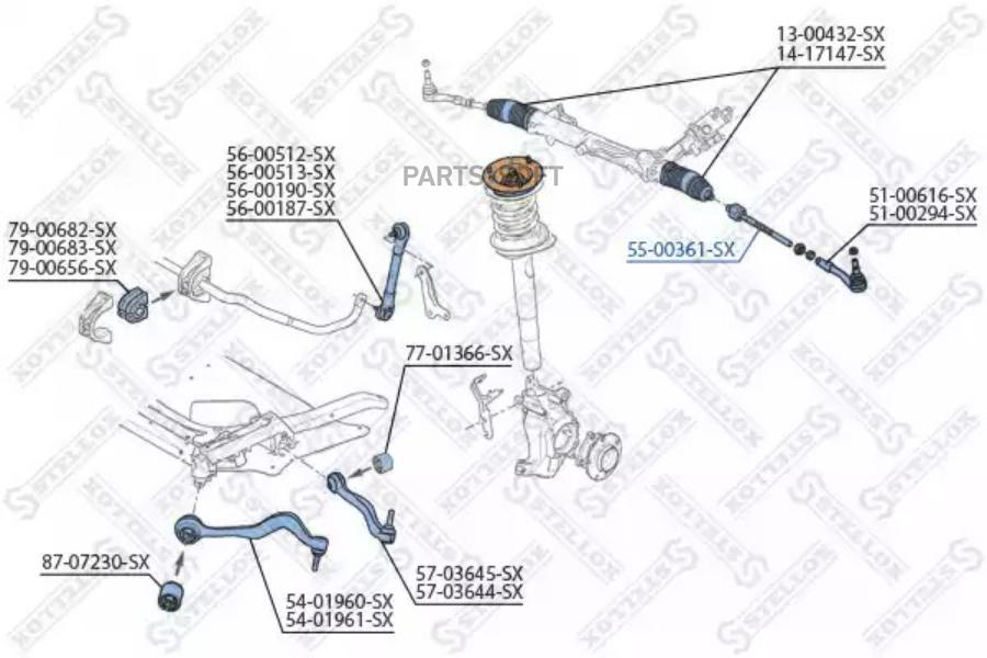 

STELLOX 5500361SX 55-00361-SX_тяга рулевая!\ BMW E60/E61 all 03