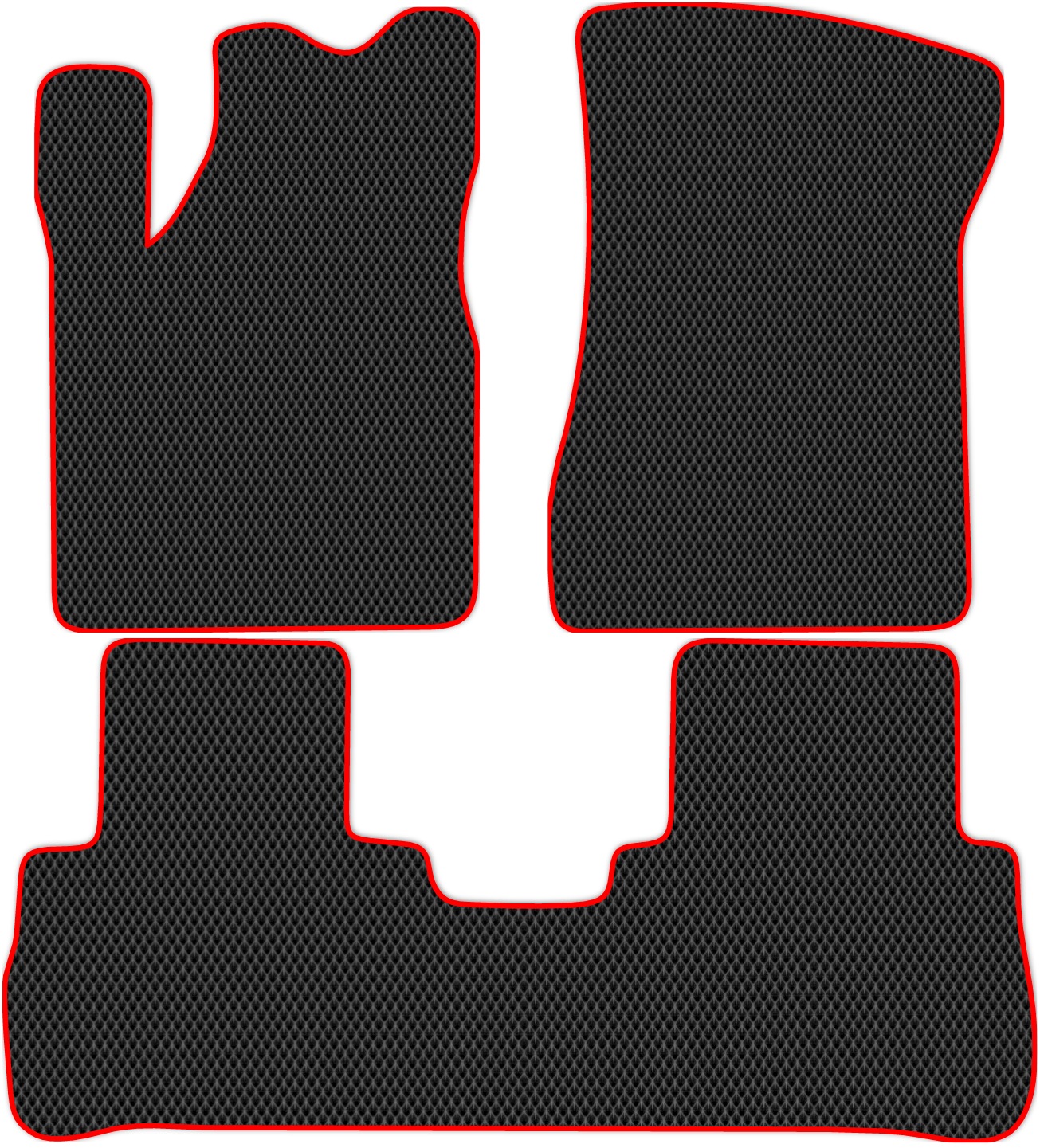 

Коврики ЭВА в салон для Nissan Murano 1 (Z50) 2002 - 2007, 3 шт. черный, красный кант, 3708-W3NL-H