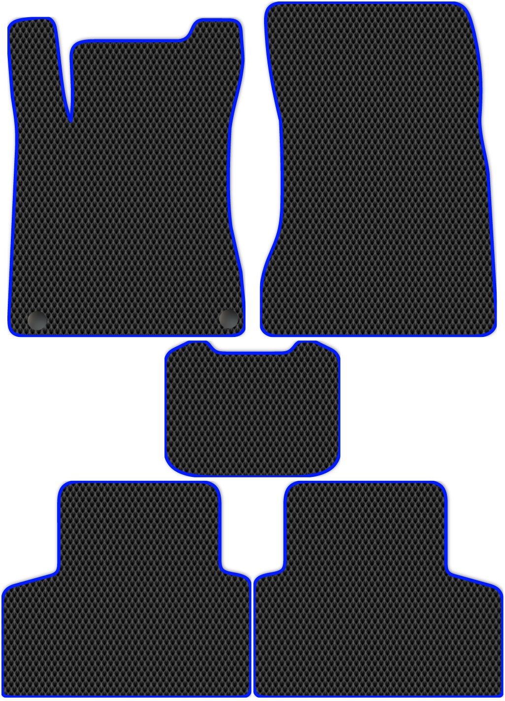 

Коврики ЭВА в салон для Mercedes-Benz GLB-Class 2019 - Н.В., 5 шт. черный, синий кант, 3551-S5YLT-H