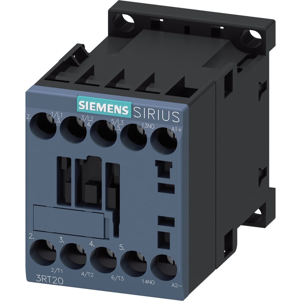 

Контактор Siemens 3 полюса AC-3, 4КВТ/400В, Блок-Контакт 1НО 3RT20161BB41