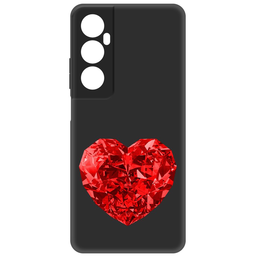 

Чехол Krutoff для Realme C65 Рубиновое сердце, Черный