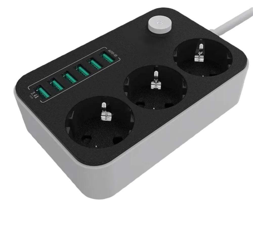 

Сетевой фильтр + зарядное устройство на 6 портов USB 3.4А / UNION UN3631, UN3631