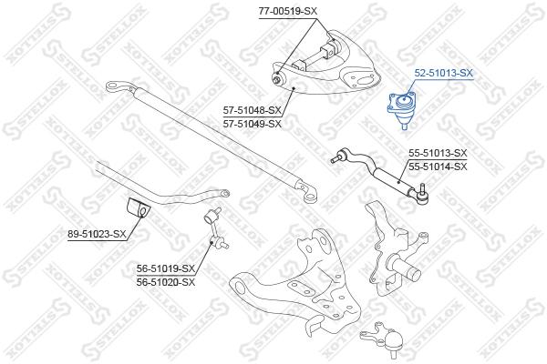 

Stellox 52-51013-sx_опора шаровая верхняя hyundai terracan 01 5251013SX