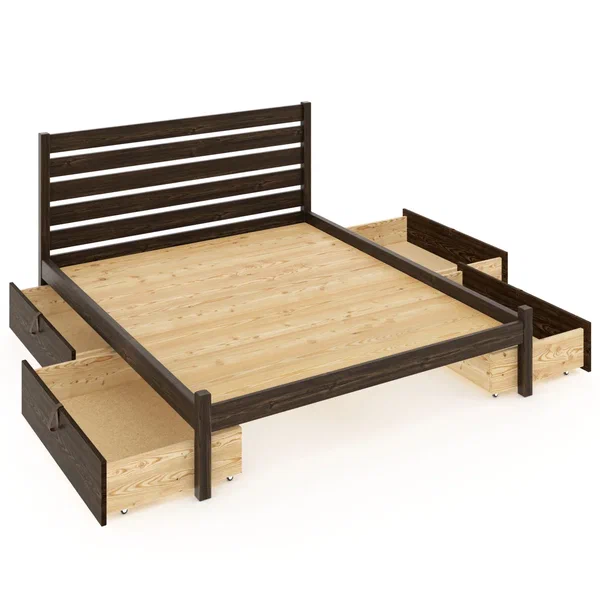 

Кровать Solarius Классика высокая спинка сплошное основание 160х200 4 ящика, цвет венге, Коричневый, Классика высокая спинка сплошное основание 160х200 с 4 ящиками