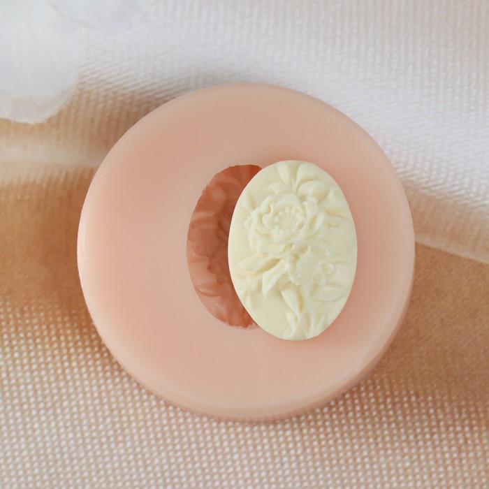 Молд силикон Арт Узор Букет роз в овале 2,3х1,6х0,4 см