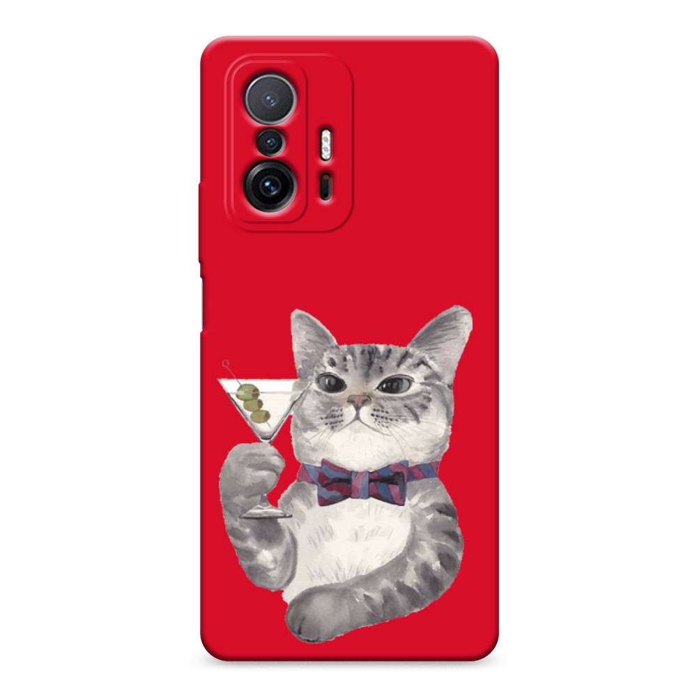 

Матовый силиконовый чехол "Кот джентльмен" на Xiaomi Mi 11T Pro, Кот джентльмен