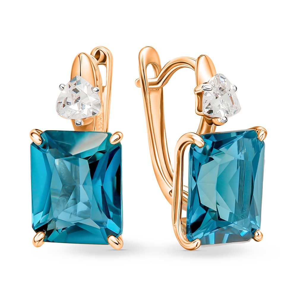 

Серьги из золота 585Gold 202009413, топаз/фианит, 202009413