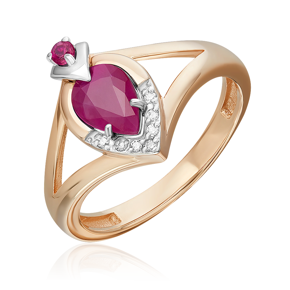 

Кольцо из золота р. 18 PLATINA jewelry 01-5733-00-107-1111, рубин\бриллиант, 01-5733-00-107-1111